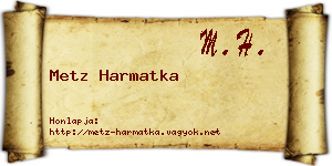 Metz Harmatka névjegykártya